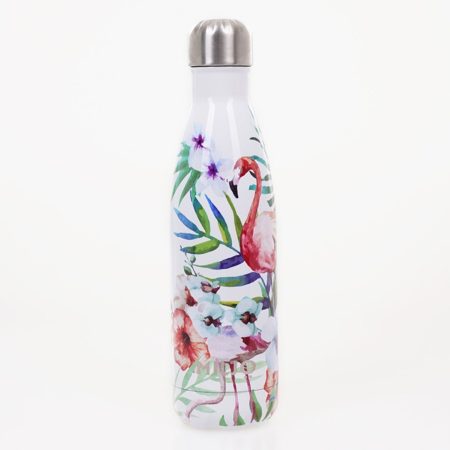 Floral Metal Water Bottle 500ml Big Flamingo