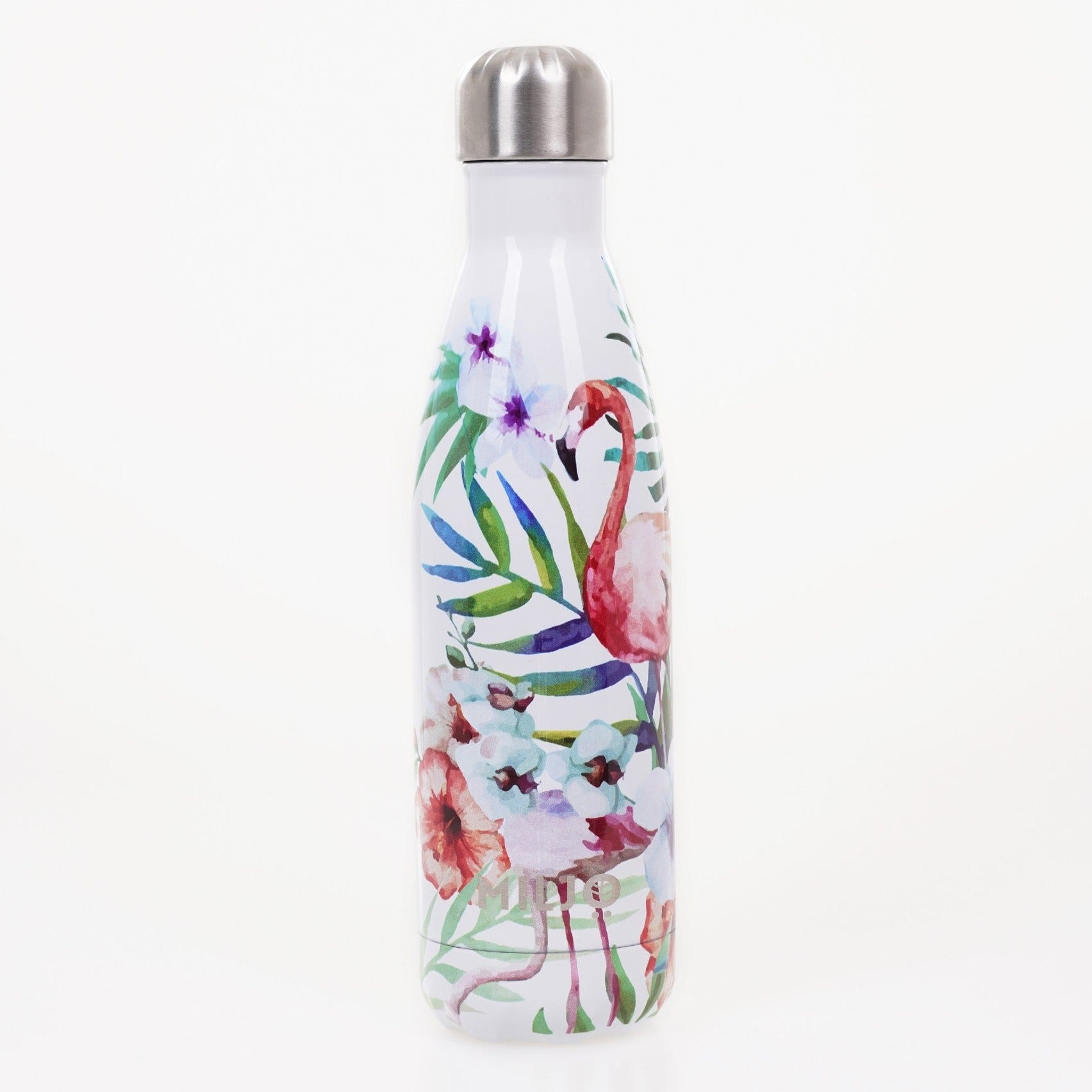 Floral Metal Water Bottle 500ml Big Flamingo