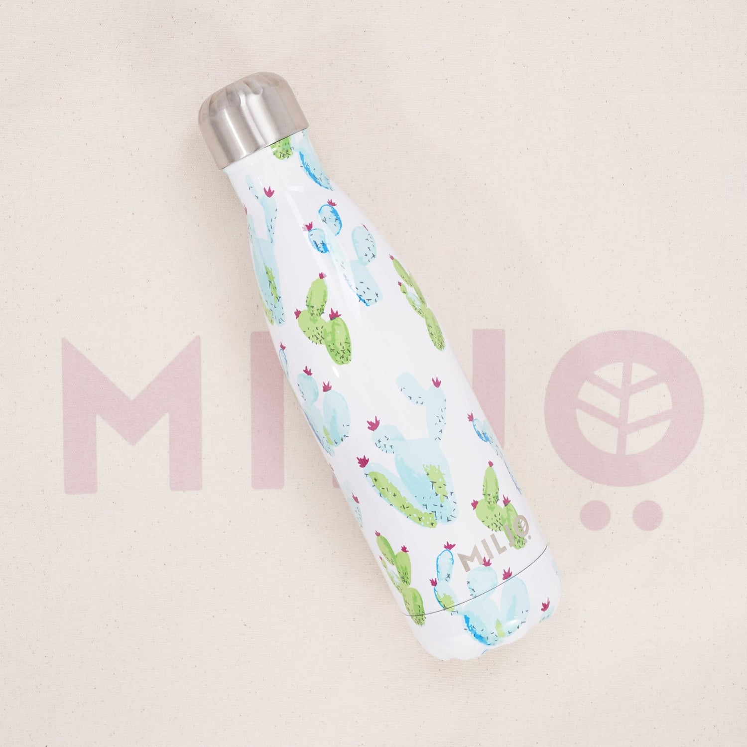 Floral Metal Water Bottle 500ml Cactus
