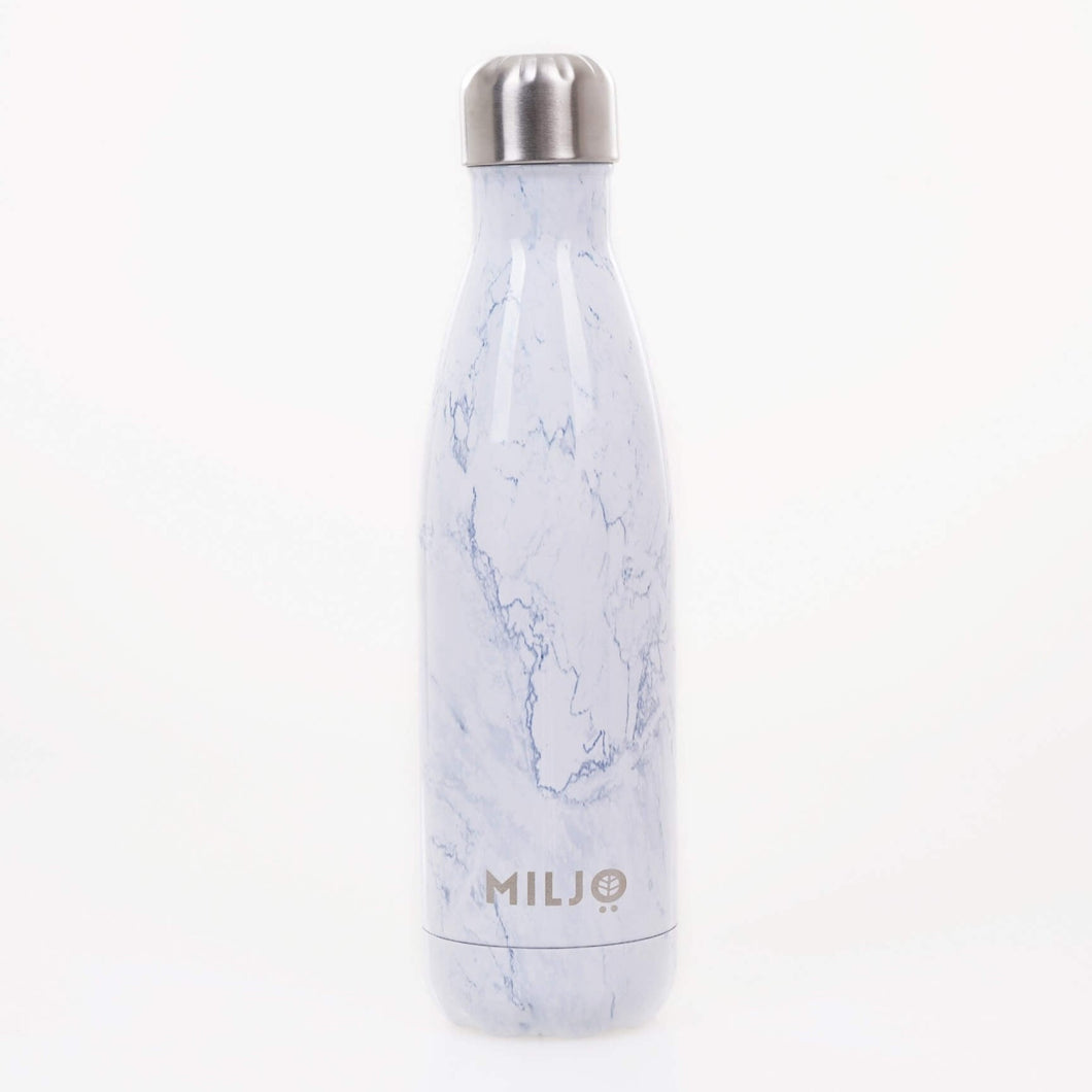Marble Metal Water Bottle 500ml White