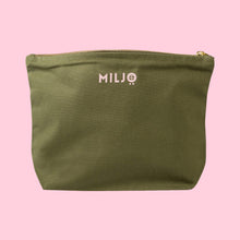 Load image into Gallery viewer, Fairtrade Organic Cotton Makeup Bag Olive
