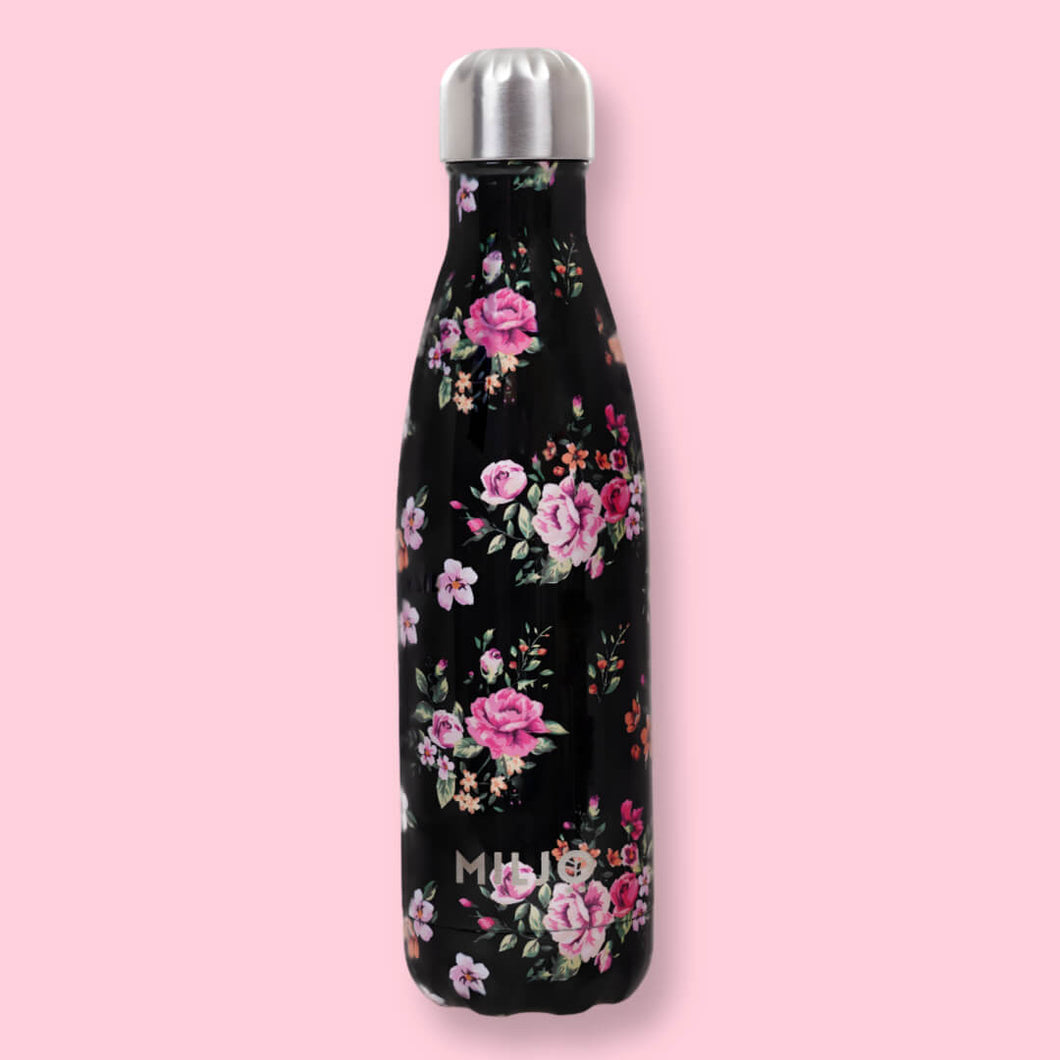 Floral Metal Water Bottle 500ml Orient