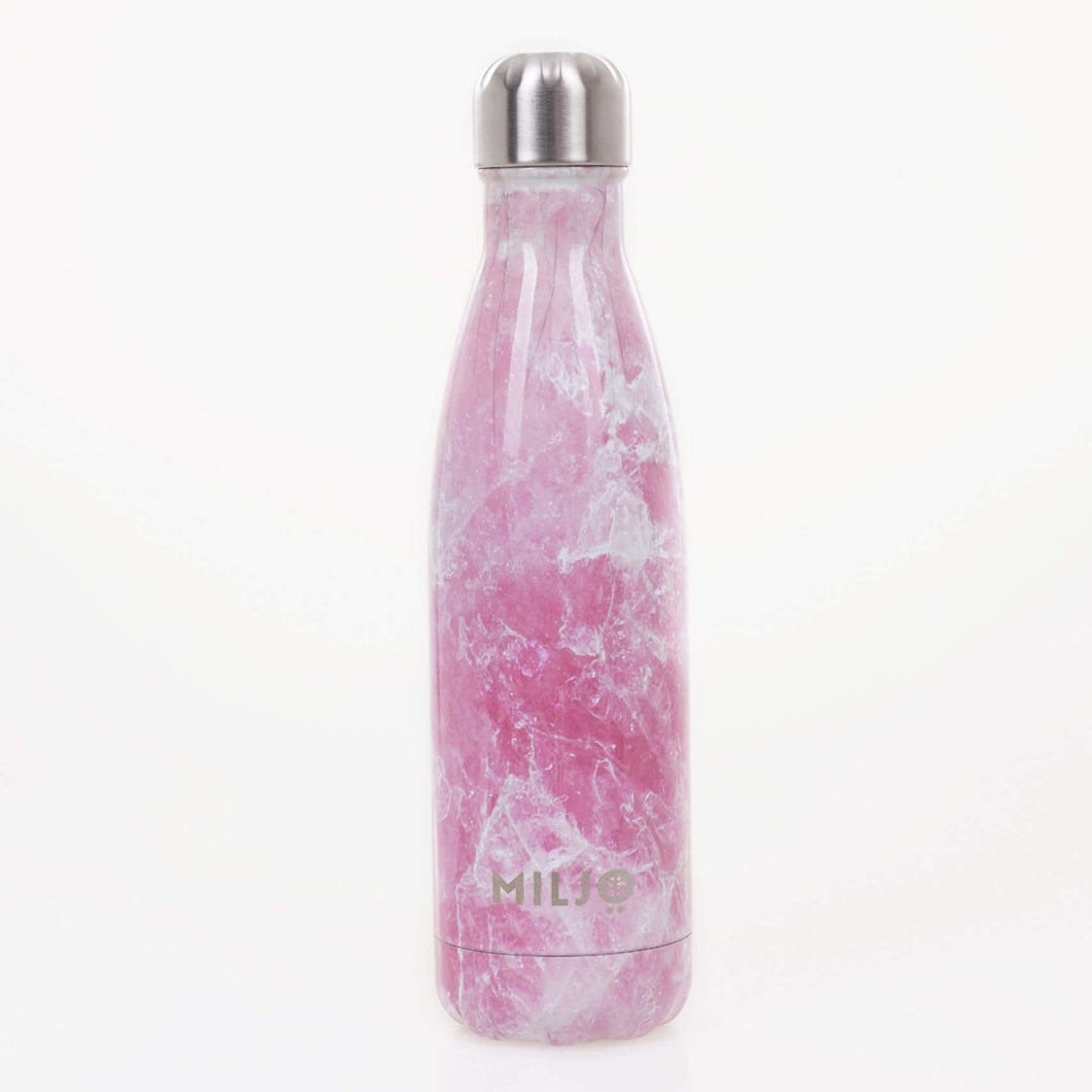 Marble Metal Water Bottle 500ml Pink