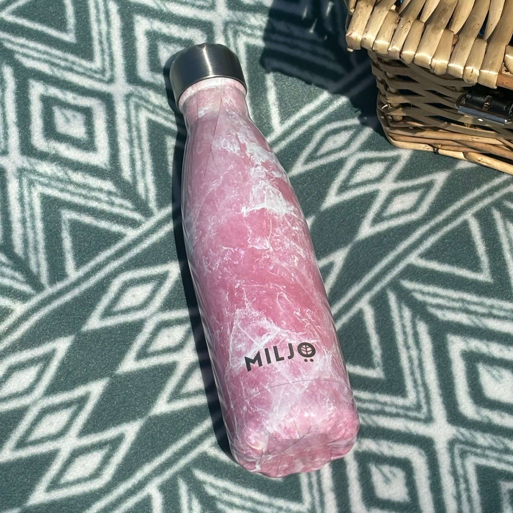 Marble Metal Water Bottle 500ml Pink