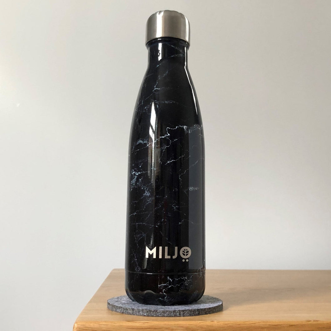Marble Metal Water Bottle 500ml Black