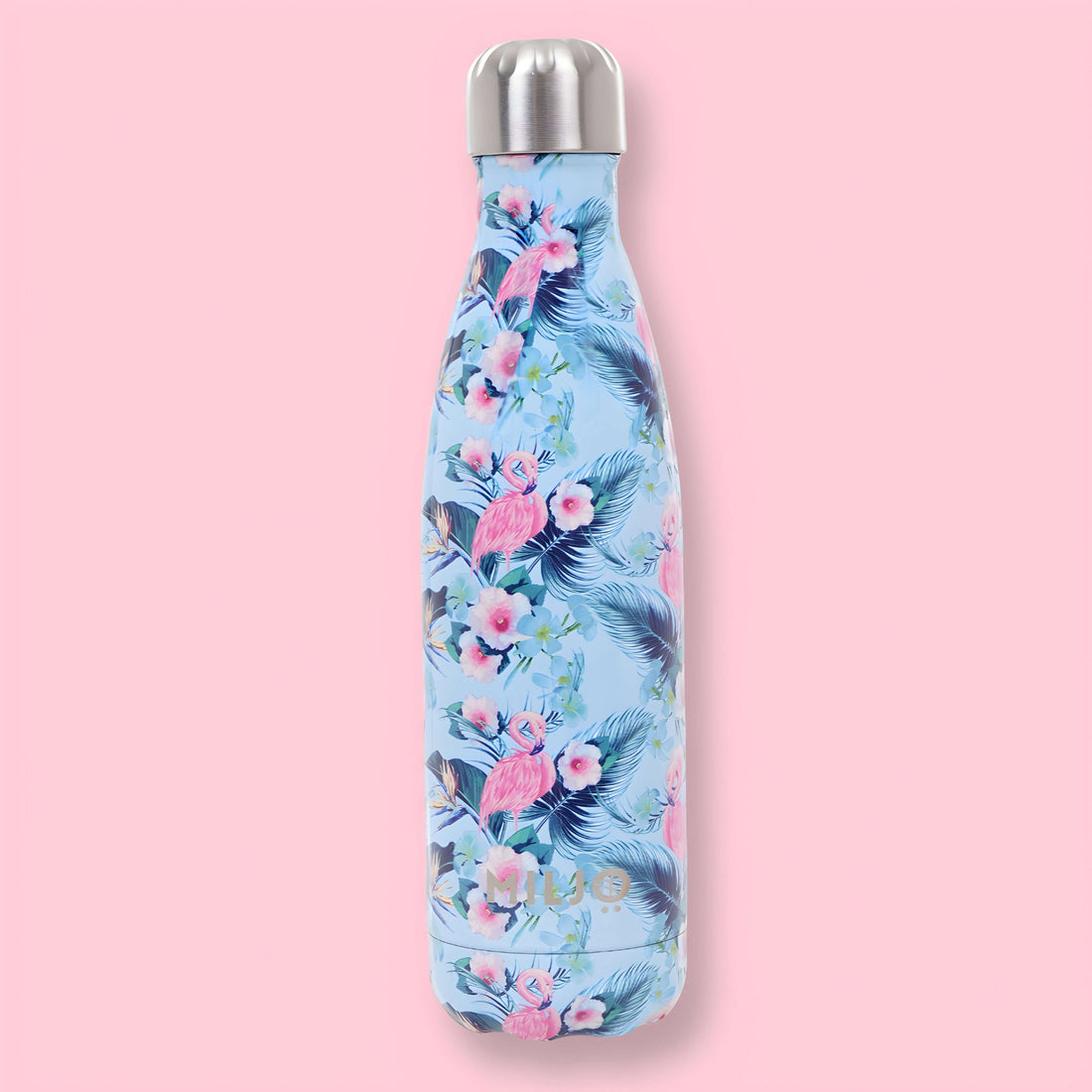 water bottle with flamingo design