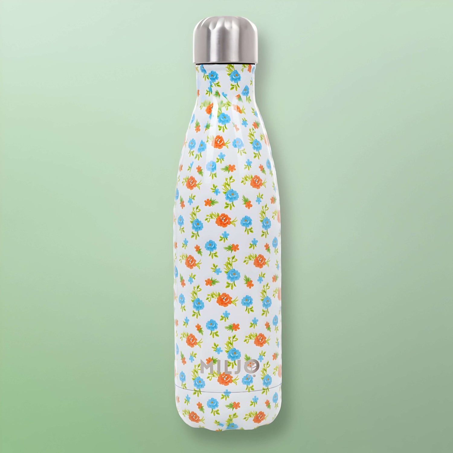 Floral Metal Bottle 500ml Scattered Flowers