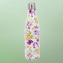 Load image into Gallery viewer, Floral Metal Water Bottle 500ml Purple Flowers
